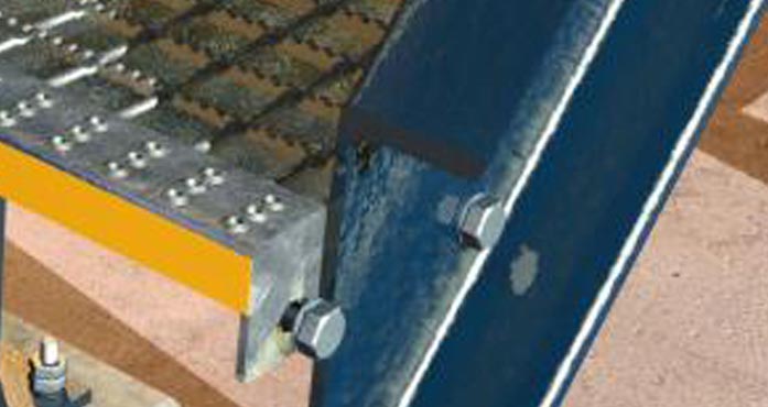 Serrated Bolt-On Steel Stair Treads