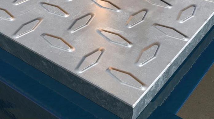 Chequer-Plate-Topped Steel Grating