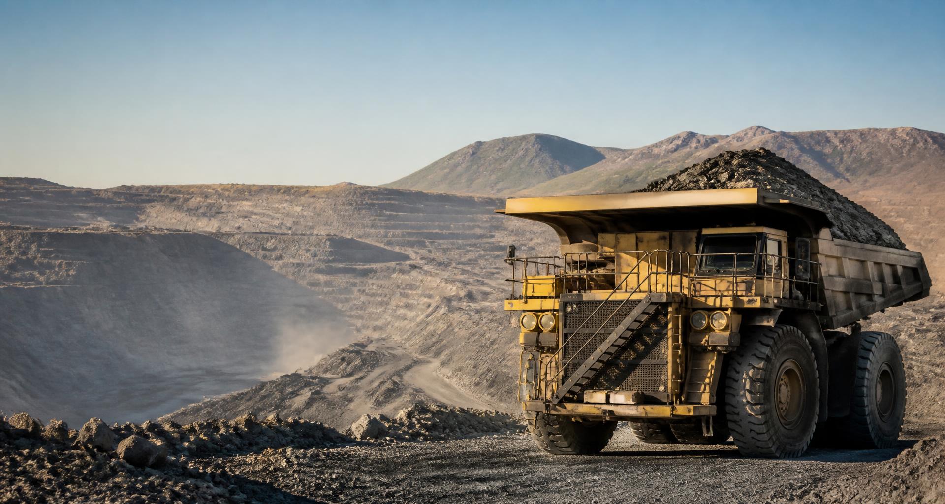 Mining haul truck at an African open-pit mine